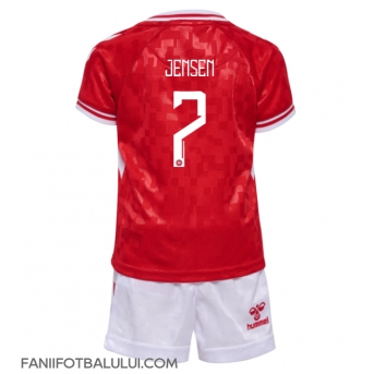 Danemarca Mathias Jensen #7 Echipament de Fotbal Replică European 2024 Copii Acasa (+ Șorturi)